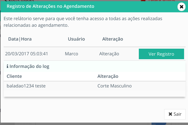 Alterações em Agendamentos