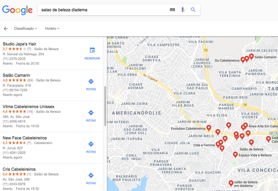 Busca no Google Maps